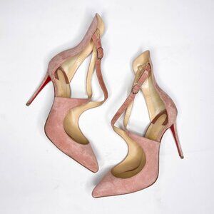 Louboutin Marlenarock Pink Suede Pumps